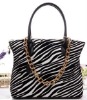 classic zibra pattern alloy chain PU handbag 2012