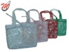 clear PVC+organza Shopping bags