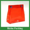 clear color button PVC bag