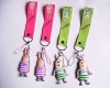 colored lanyard phone short strap with d-ring
