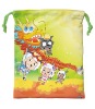 colorful cartoon polyester drawstring pouch