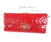 colorful ladies leather wallet with shiny surface