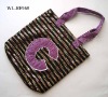 colorful sequins striped tote bag