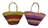 colorful wheat straw woven handbag