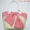 corn husk beach bag with bowknot