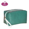 cosmetic bag green color with handle