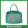 cosmetic handle clear PVC bag