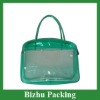 cosmetic handle clear PVC bag