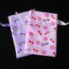cotton drawstring bag with flower