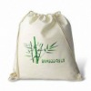 cotton drawstring gift bag with silk screen printing