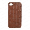 croco pattern for iphone4g hard case cover brown