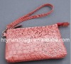 croco style small clutch bag