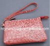 croco style small clutch bag