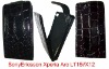 crocodile flip leather case for SonyEricsson Xpedia Arc LT15i/X12