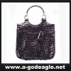 crocodile leather handbag with short handle