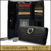 crocodile skin wallet with heart shape logo