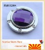 crystal bag hanger folded with rhinestone[silver zinc alloy+purple color crystal]