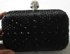 crystal hard clutch skull head clutch box evening bag black partty bag