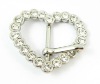crystal heart shaped pin buckle