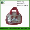 custom designer PVC cosmetic bag as handle bag