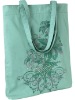 customized light blue beaded cotton shopping bag