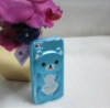 cute bear design chrome hard case for iphone 4s, high quality waterproof case for iphone 4