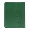 dark green leather pouch for  IPAD 2 with crocodile grain