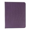 dark purple leather pouch for  IPAD 2 with crocodile grain