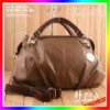 designer brown leather fashion handbag