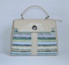 designer fashion pu ladies handbag/woven pattern PU bag/2012 Ladies Fashion Tote Bag/2012  Spring & Summer latest handbag