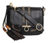 designer leather strap shoulder bags black 2012