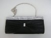 diamond trimmed satin evening bag