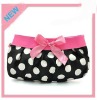 dot ribbon lady's cosmetic bag with bowknot