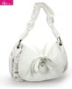 drape edge heart part ladies pu shoulder bag