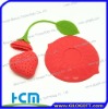 eco-friendly silicone strawberry tea infuser with mat