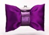 elegant ribbon bowknot shaped satin evening bag