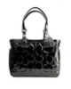 embossed patented leather handbag