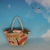 embroided beach straw bag