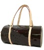 enameled leather handbag