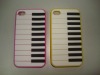 epoxy case: piano pattern silicone case for iphone 4
