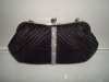 evening clutch , satin evening bag , metal frame eveing bag