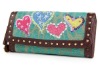 exclusive high-quality fabric Animal heart women's wallet / blue
