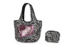 exclusive high-quality fabric Funky Zebra large bag & pouch