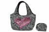 exclusive high-quality fabric Funky Zebra large shoulder bag & pouch