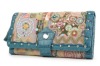 exclusive high-quality fabric Klimt special wallet / beige