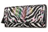 exclusive high-quality fabric Punkish zebra wallets for women / silver