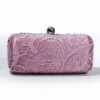 exquisite crystal lace mesh satin evening bag