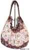 fabric with wood bead ladies old style bag