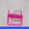 fahion 2011 pvc tote bag pink side and handle