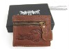 famous brand zipper design men leather wallets (fashion purse, card bags)